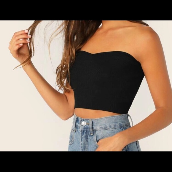 Tops - NWOT Solid Rib-knit Bandeau. Perfect w/ sheer tops